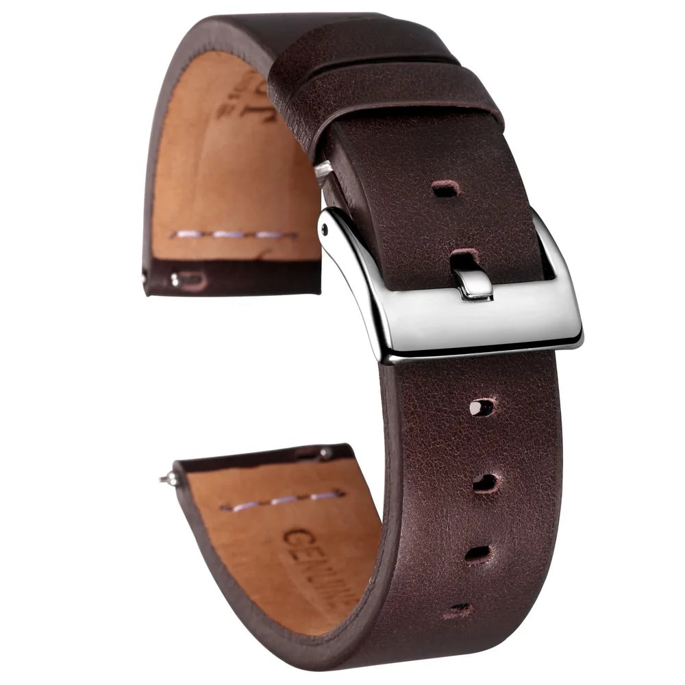 Hemsut Quick Release Leather Watch Bands Saddle Calf Handmade Vintage Leather Watch Strap 18mm 20mm 22mm