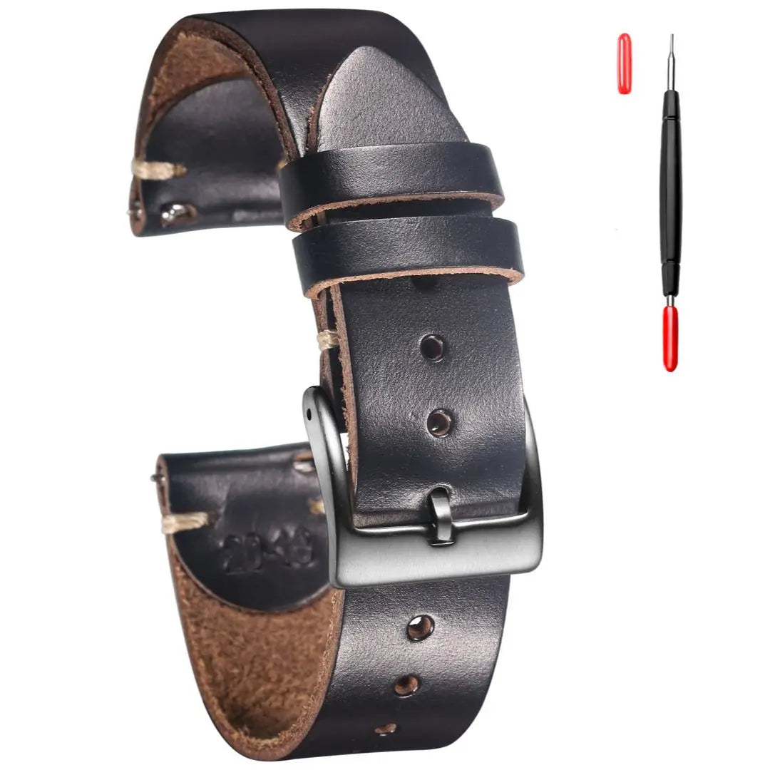 100% Genuine Leather Watch Bands With Quick Release Horween CXL Cowhide Vintage Wrist Strap For Men 22mm18mm19mm20mm