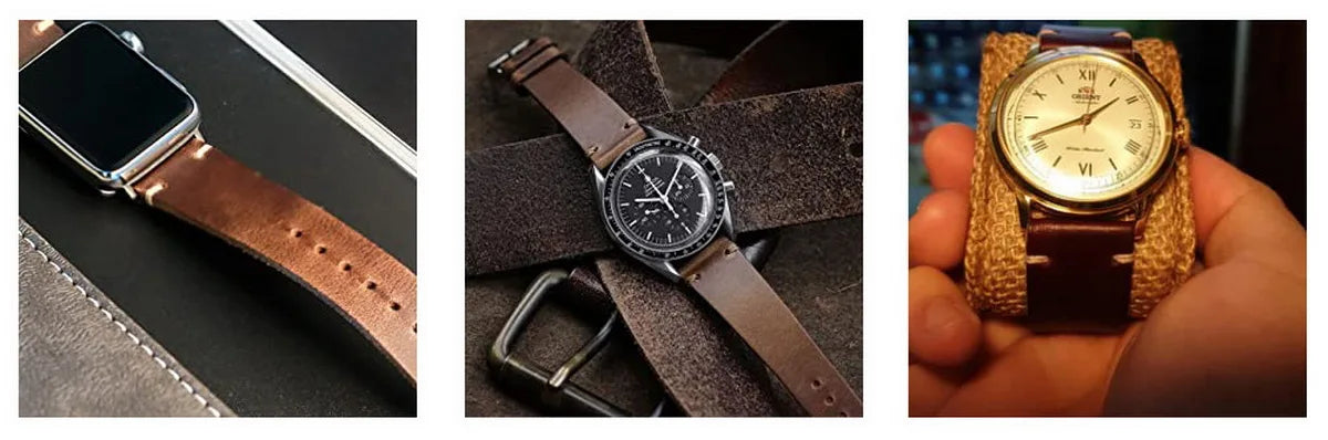 100% Genuine Leather Watch Bands With Quick Release Horween CXL Cowhide Vintage Wrist Strap For Men 22mm18mm19mm20mm