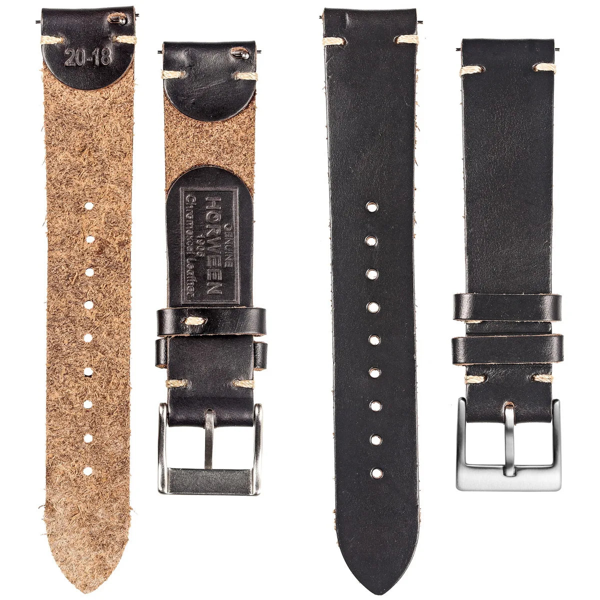 100% Genuine Leather Watch Bands With Quick Release Horween CXL Cowhide Vintage Wrist Strap For Men 22mm18mm19mm20mm