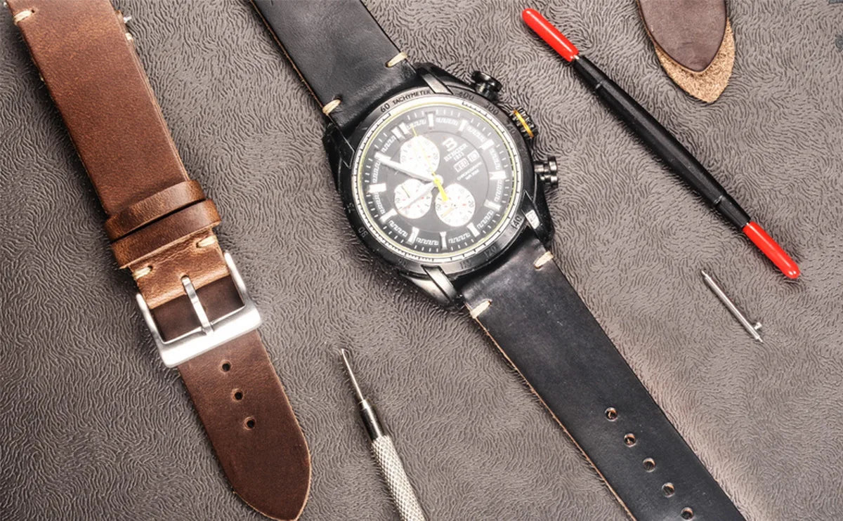 100% Genuine Leather Watch Bands With Quick Release Horween CXL Cowhide Vintage Wrist Strap For Men 22mm18mm19mm20mm