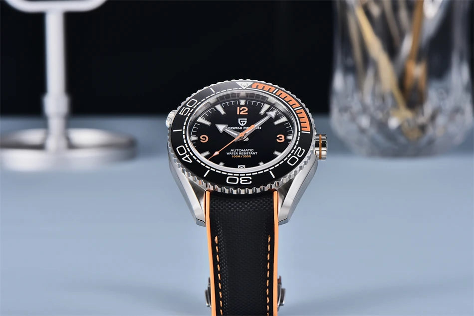 PAGANI DESIGN 42MM Japan movement Men Mechanical Watch 100M Waterproof Sapphire Crystal Ceramic Bezel Men Automatic Wristwatches