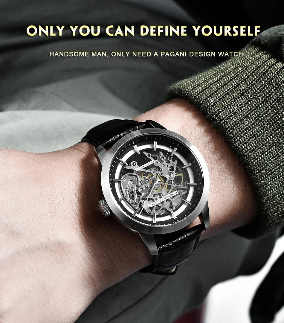 PAGANI DESIGN New Luxury Automatic Mechanical Watch Simple Sports Waterproof Leisure Retro Leather Business Watches for Man