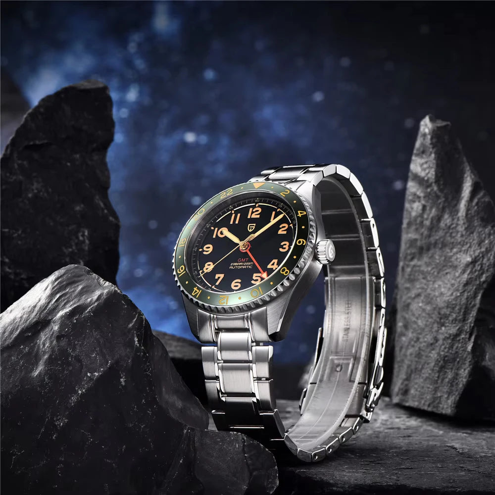 2025 New PAGANI DESIGN NH34 GMT Men's Automatic Mechanical Watch Stainless Steel Sapphire 20Bar Diving reloj hombre PD1784