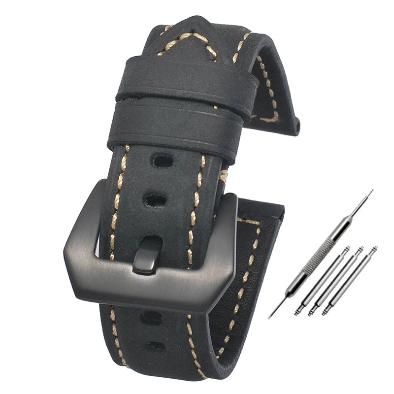 Leather Straps For Panerai Watch Accessories Men's Strap 20mm 22mm 24mm Watch Bands Cowhide Replacement Bracelet