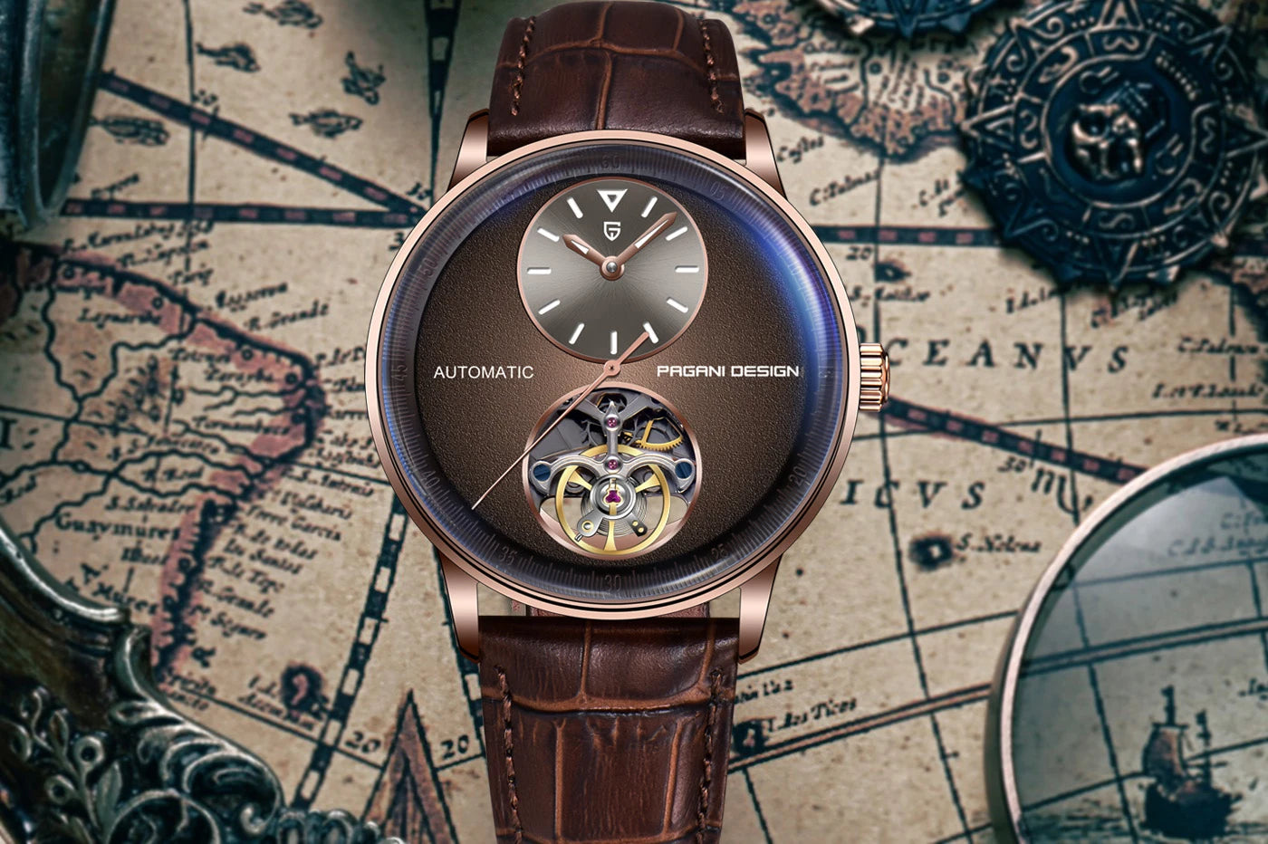 PAGANI DESIGN 2025 New Mechanical Tourbillon Men's watches 42mm Dial Luminous Luxury Watch 100M Waterproof Automatic Man watch
