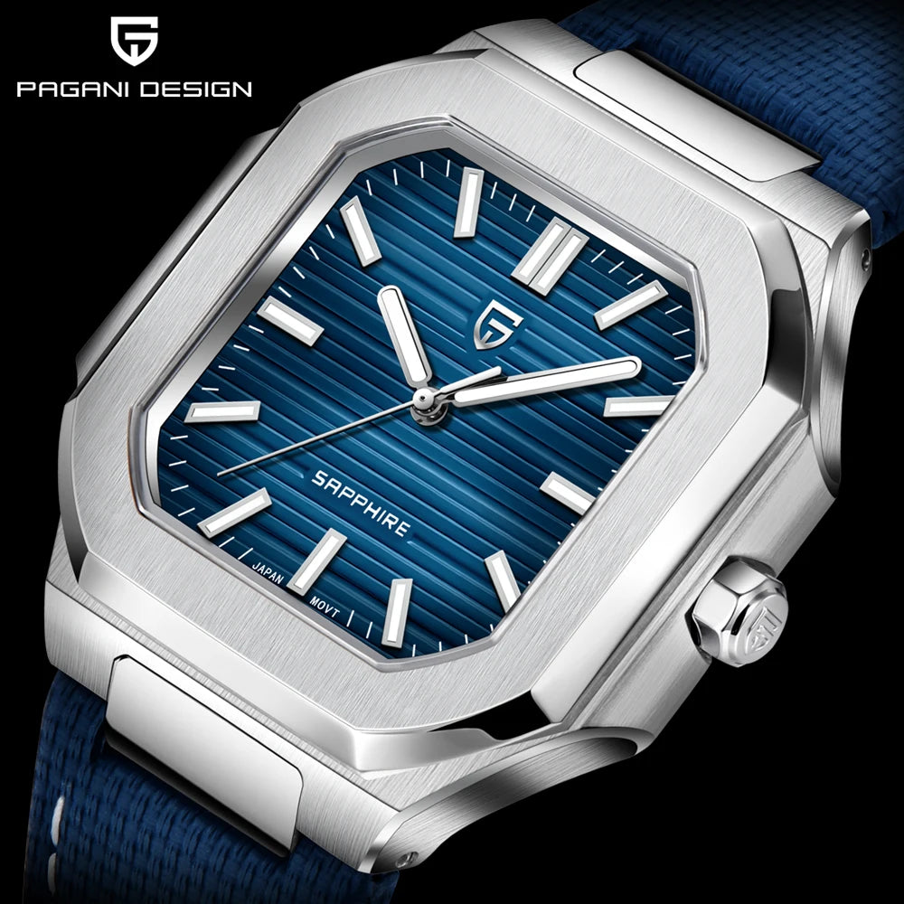 PAGANI DESIGN 2025 watch men's luxury retro quartz men's watch stainless steel sapphire crystal TMI VH31 movement 50m waterproof