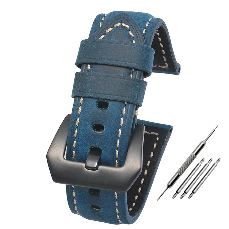 Leather Straps For Panerai Watch Accessories Men's Strap 20mm 22mm 24mm Watch Bands Cowhide Replacement Bracelet