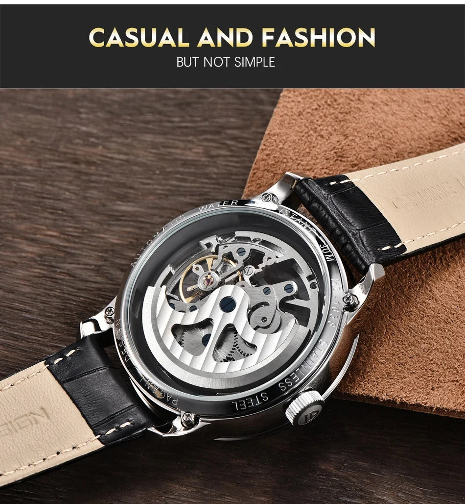 PAGANI DESIGN New Luxury Automatic Mechanical Watch Simple Sports Waterproof Leisure Retro Leather Business Watches for Man