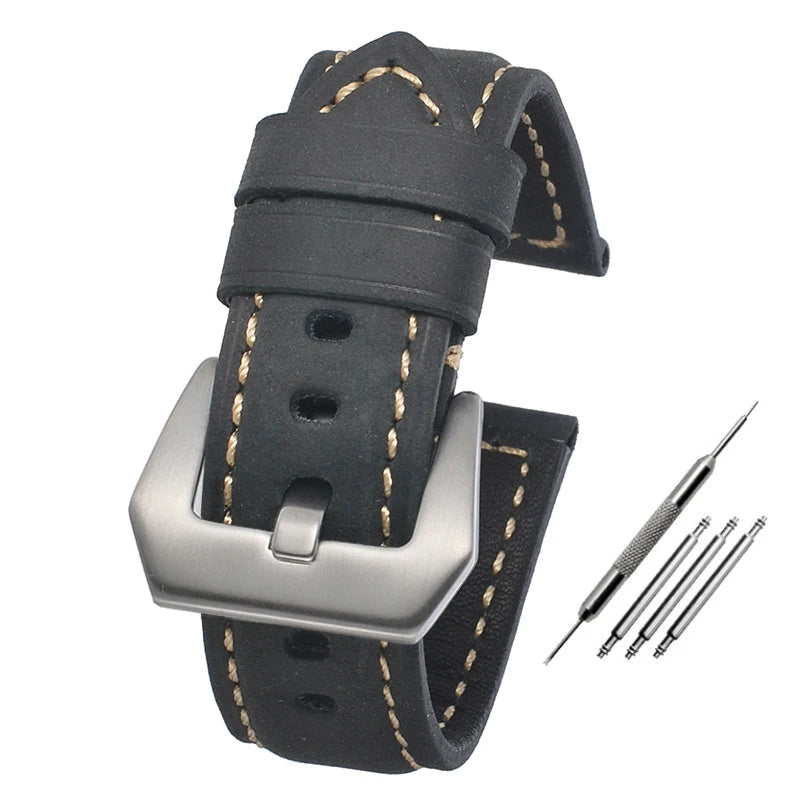 Leather Straps For Panerai Watch Accessories Men's Strap 20mm 22mm 24mm Watch Bands Cowhide Replacement Bracelet