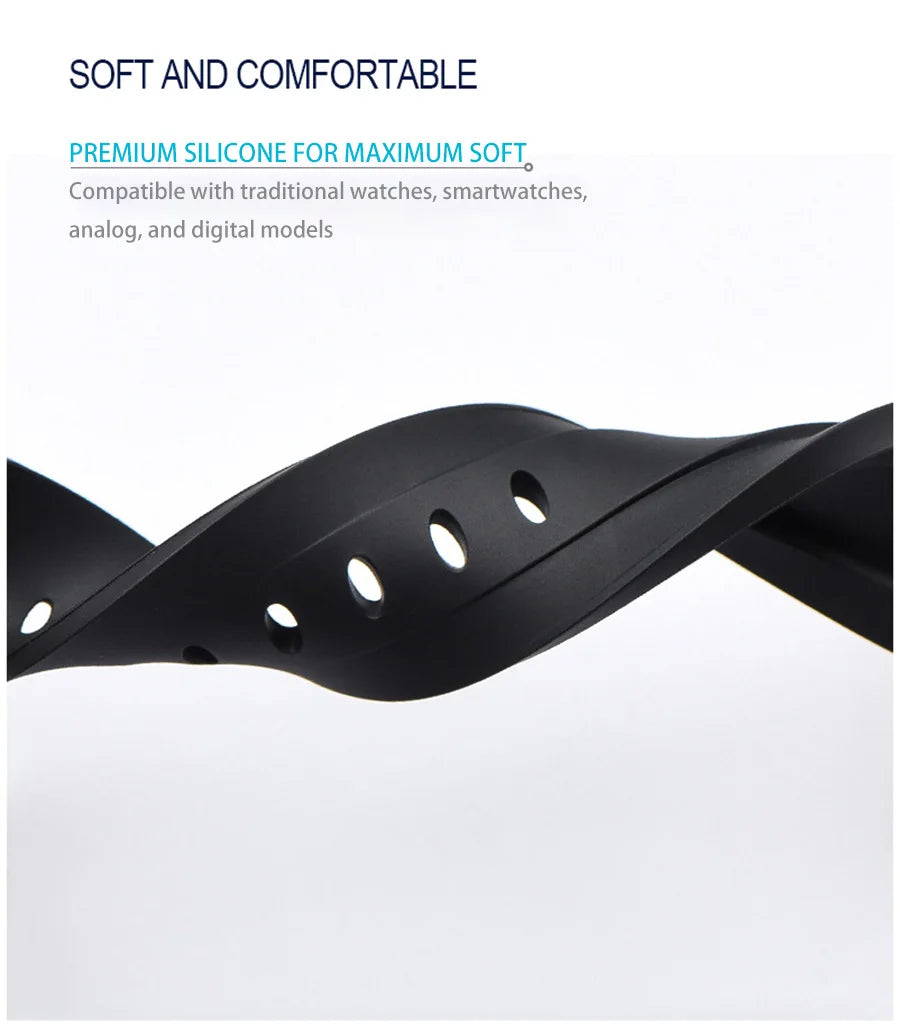 Silicone Watch Bands 20/22/24/26mm Soft Comfortable Rubber Watch Bands Compatible with Panerai Watch Straps accessories