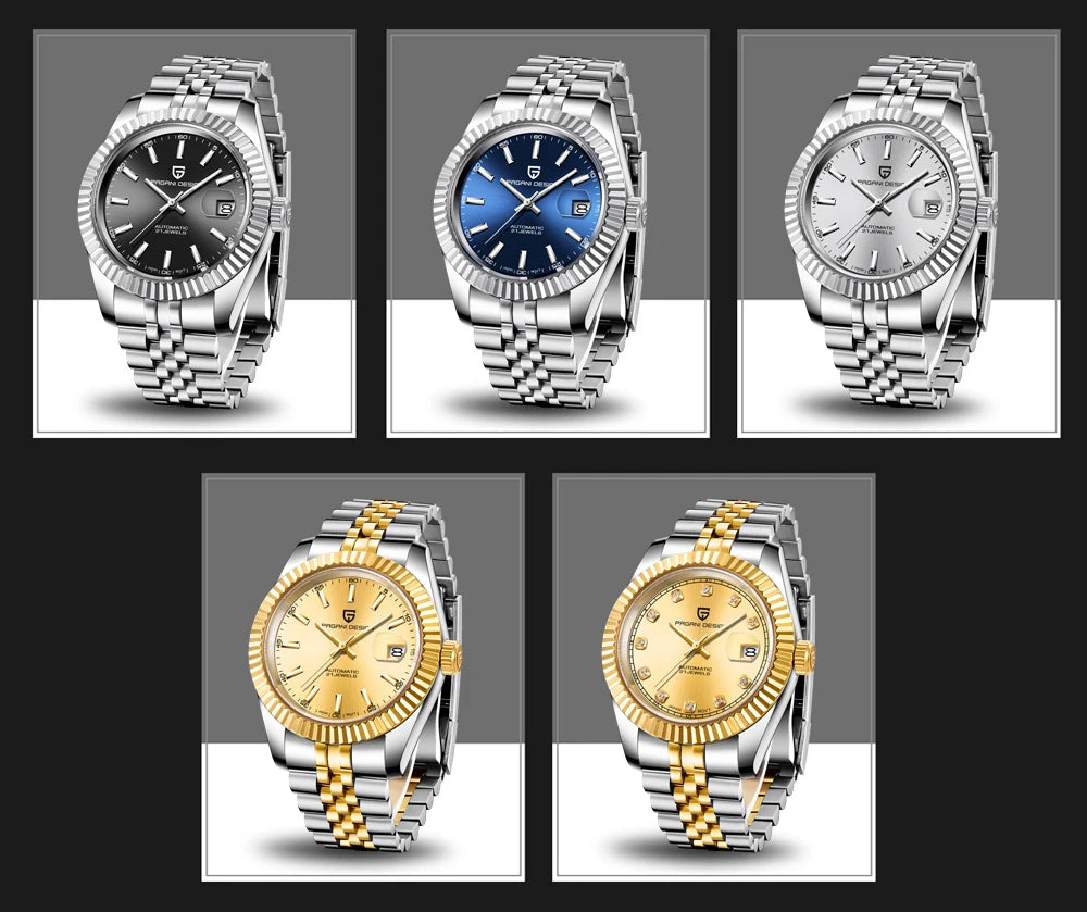 PAGANI DESIGN 2024 New PD-1645 Men's Mechanical Watch Top Brand Luxury Automatic100M Waterproof Stainless Steel Men's Watch