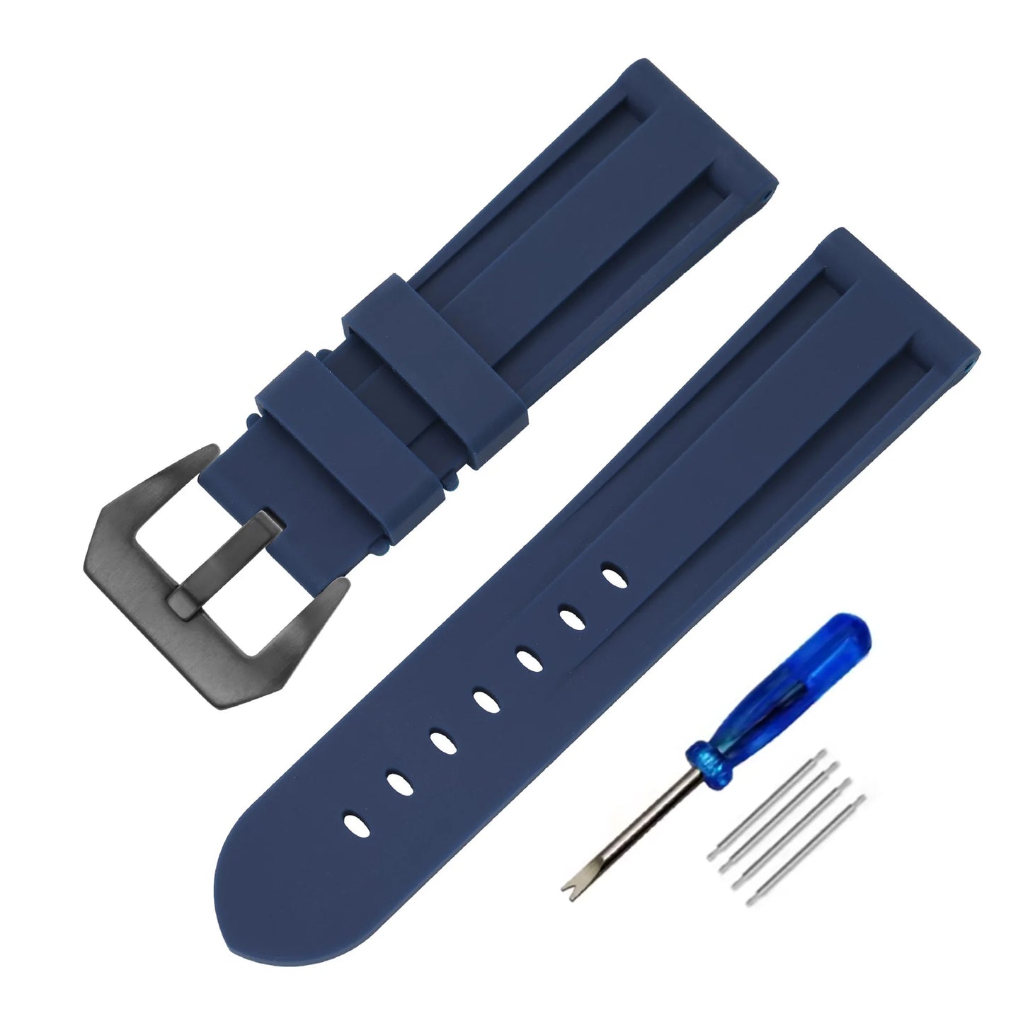 Silicone Watch Bands 20/22/24/26mm Soft Comfortable Rubber Watch Bands Compatible with Panerai Watch Straps accessories
