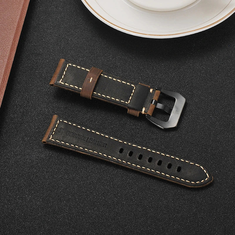 Leather Straps For Panerai Watch Accessories Men's Strap 20mm 22mm 24mm Watch Bands Cowhide Replacement Bracelet