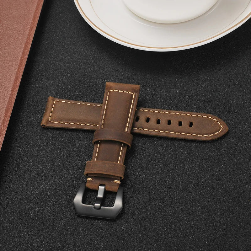Leather Straps For Panerai Watch Accessories Men's Strap 20mm 22mm 24mm Watch Bands Cowhide Replacement Bracelet