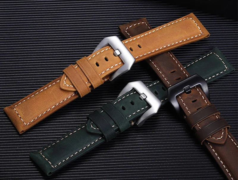 Leather Straps For Panerai Watch Accessories Men's Strap 20mm 22mm 24mm Watch Bands Cowhide Replacement Bracelet
