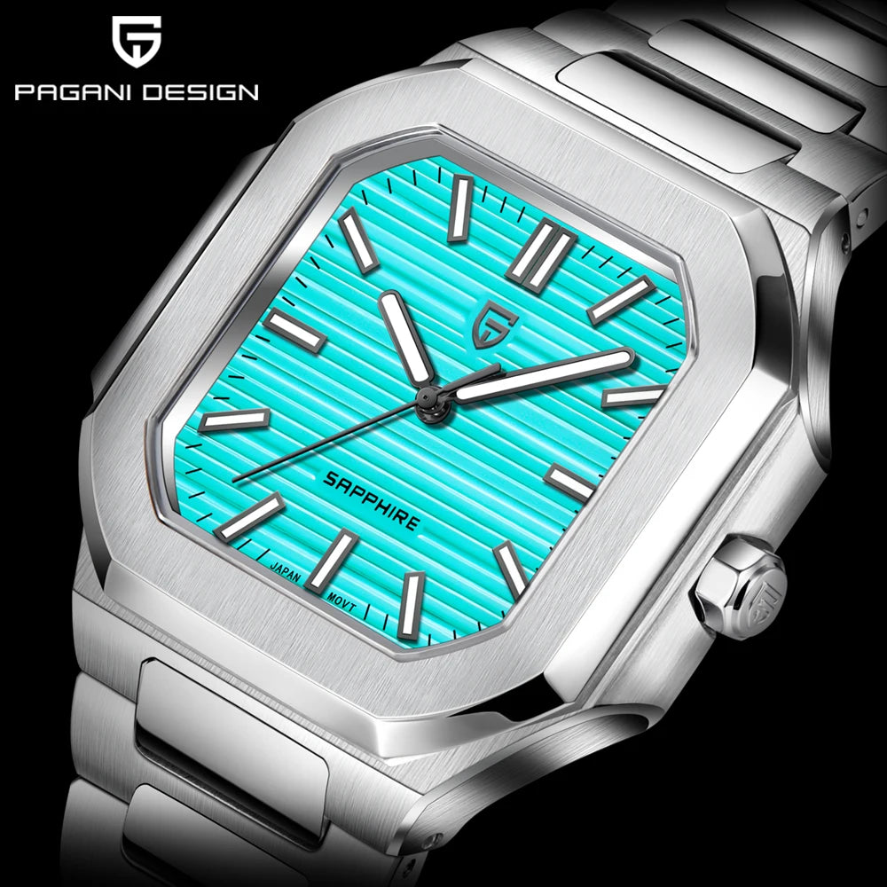 PAGANI DESIGN 2025 watch men's luxury retro quartz men's watch stainless steel sapphire crystal TMI VH31 movement 50m waterproof