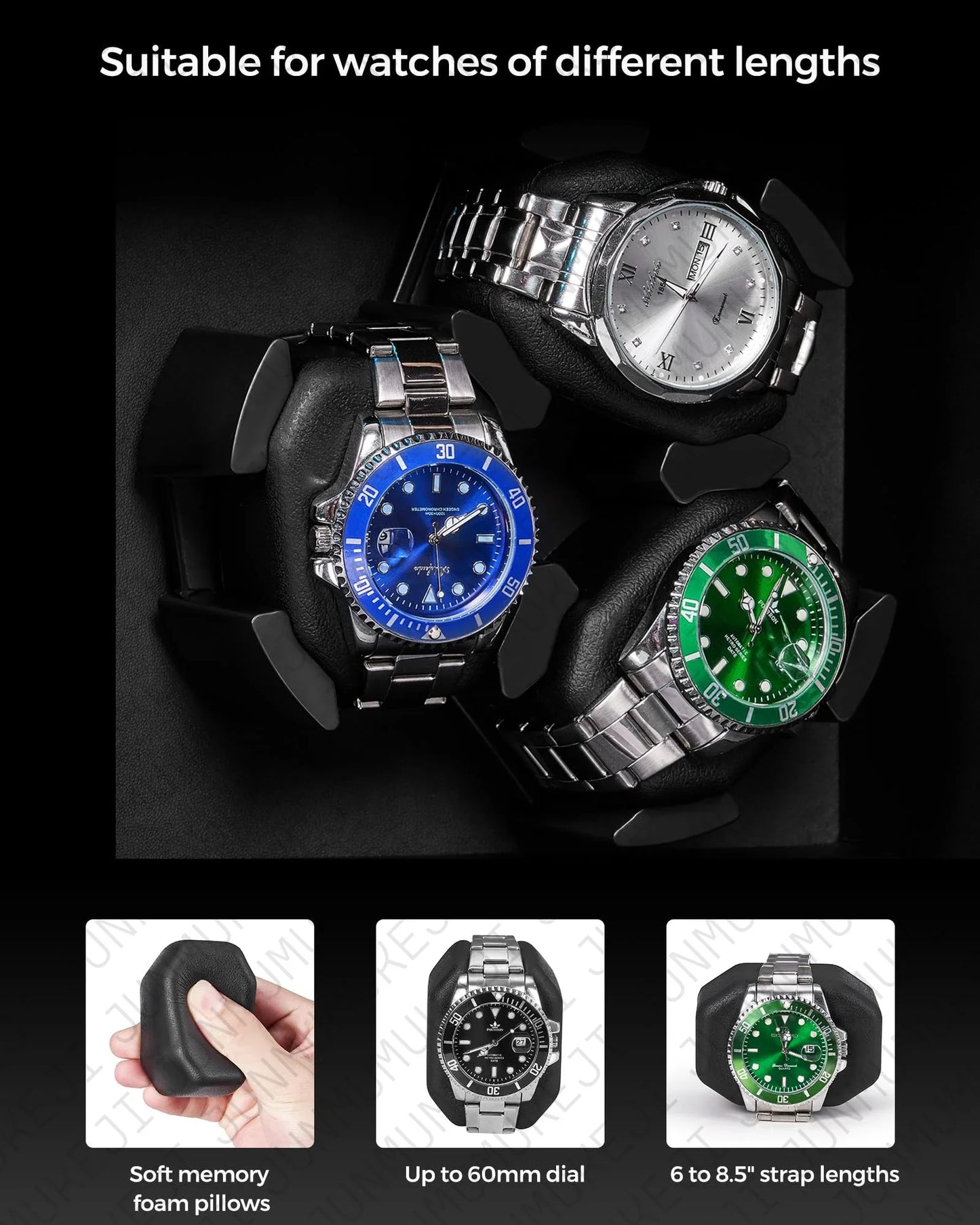 6 Slots Watch Winder for Automatic Watches Storage Box Automatic Winder Use USB Cable Mabuchi Mute Motro