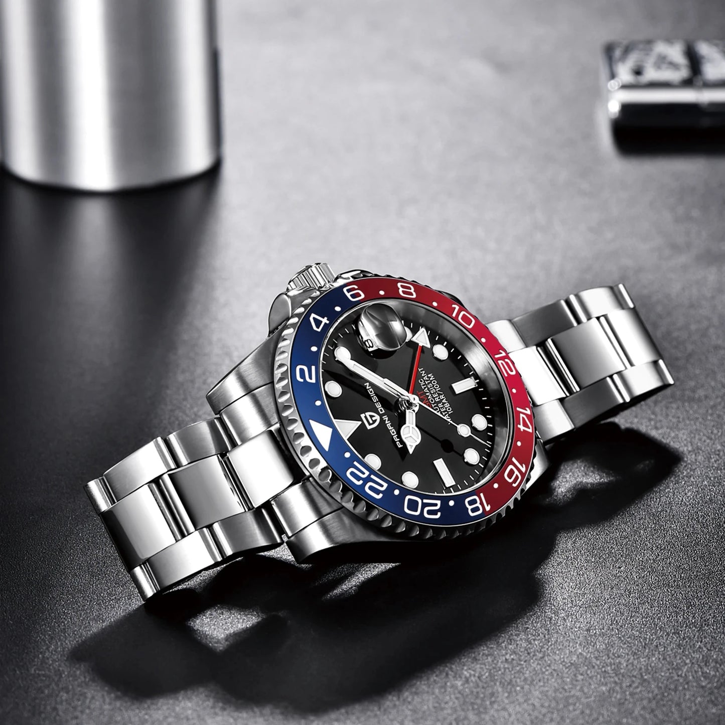 PAGANI DESIGN 2024 40MM New GMT Men Mechanical Watches NH34 AR Sapphire Automatic Watch 100M Waterproof Sports Watches for Men 