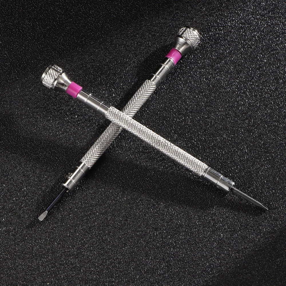 Watch Repair Tool Kit for Watchmaker Stainless Steel Precision Screwdriver Set 9pcs Watch Glasses Flat Blade Assort Slotted Tool