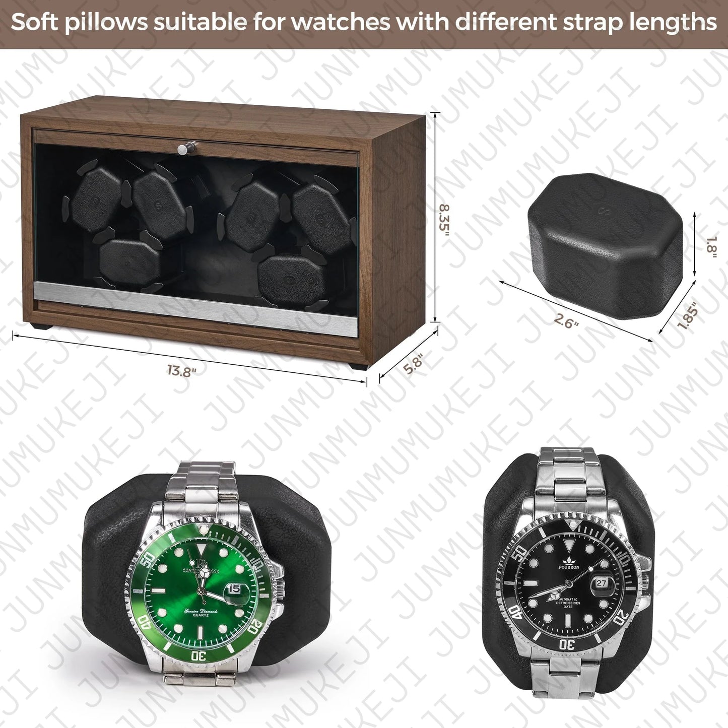 6 Slots Watch Winder for Automatic Watches Storage Box Automatic Winder Use USB Cable Mabuchi Mute Motro