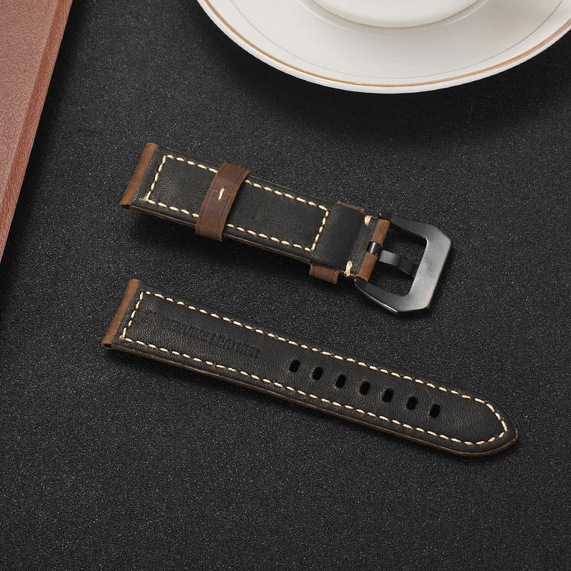 Leather Straps For Panerai Watch Accessories Men's Strap 20mm 22mm 24mm Watch Bands Cowhide Replacement Bracelet