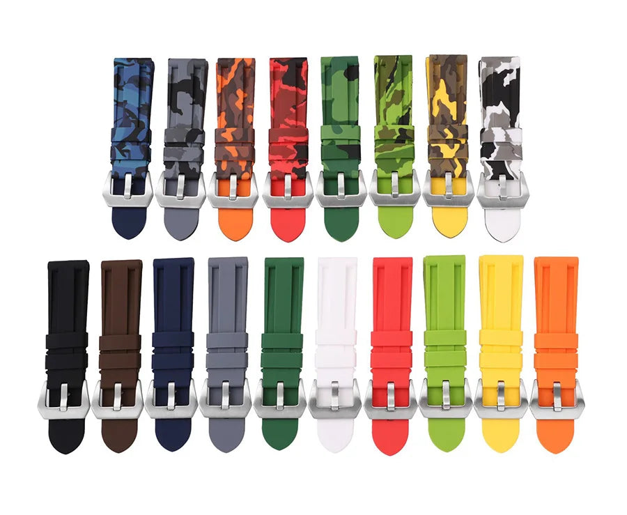 Silicone Watch Bands 20/22/24/26mm Soft Comfortable Rubber Watch Bands Compatible with Panerai Watch Straps accessories