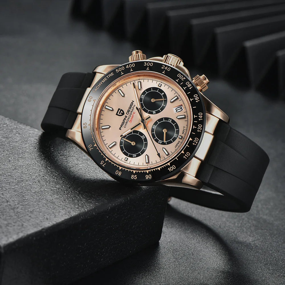 Pagani 2025 latest design men's luxury quartz watch high-quality sapphire glass VK63 fashion men's chronograph 100 m waterproof