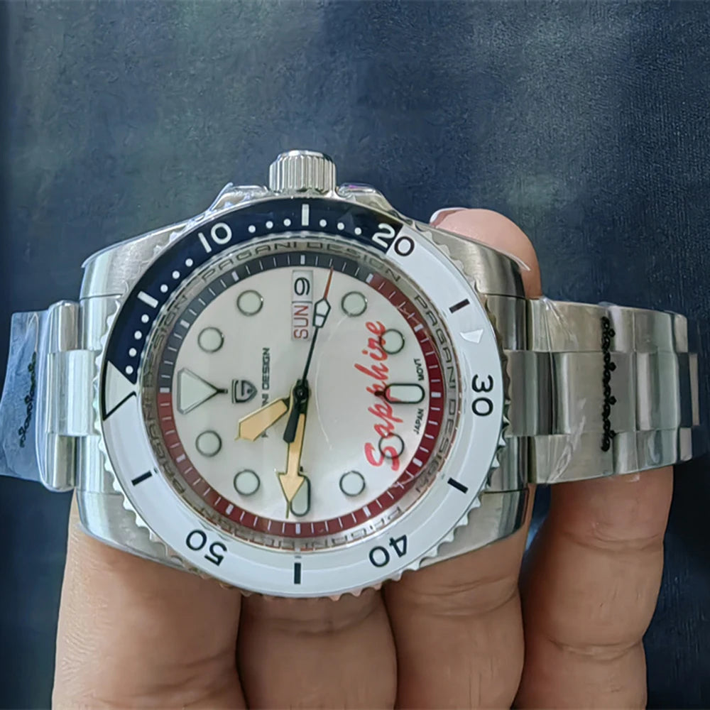 PAGANI DESIGN 2024 New Men Mechanical Wristwatches Luxury Automatic Watches Week Date NH36 100M Waterproof Reloj Hombre PD1726