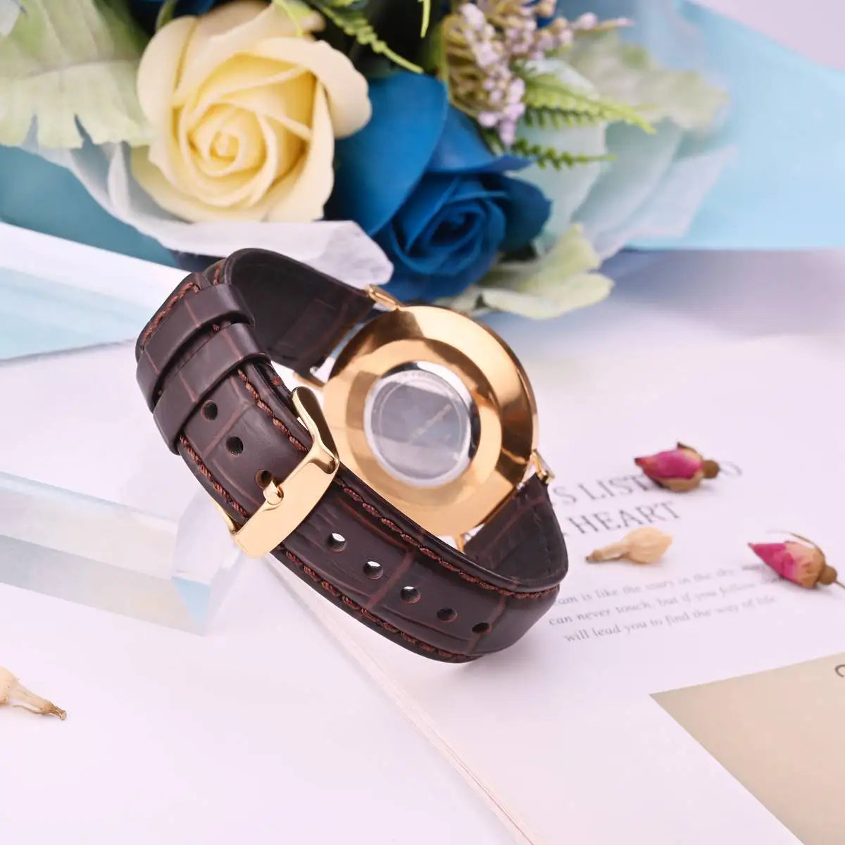 ANNEFIT Quick Release Leather Watch Bands 18mm 20mm 22mm 24mm Alligator Grain Calfskin Replacement Strap