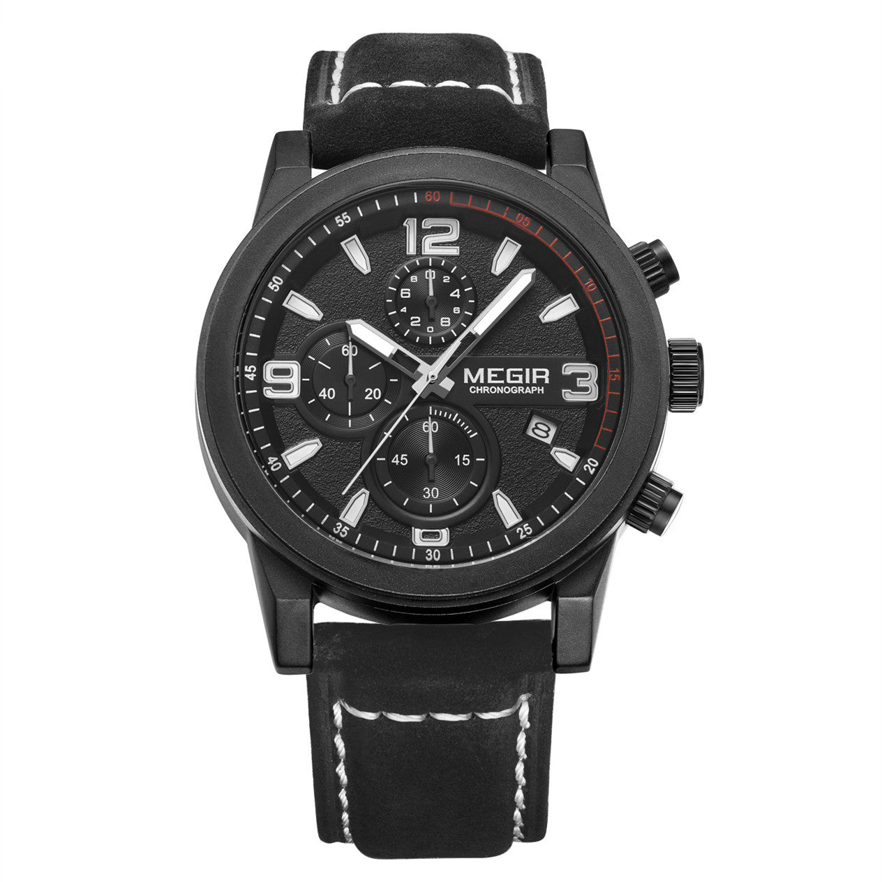 MEGIR Original Brand Luxury Watch Men's Sport Watches Leather Strap Watch Quartz Wristwatches Luminous Casual Relogio Masculino-7