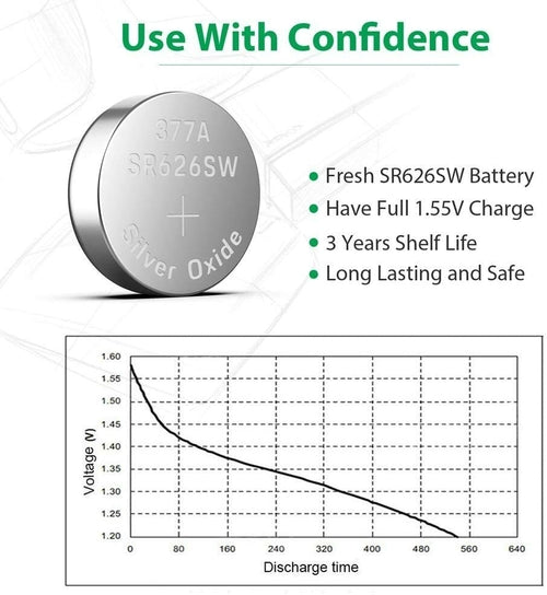 10 x OEM SPEC 377 376 364 363 WATCH BATTERY SR626SW SR626W Silver