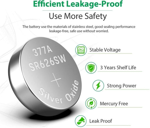 10 x OEM SPEC 377 376 364 363 WATCH BATTERY SR626SW SR626W Silver