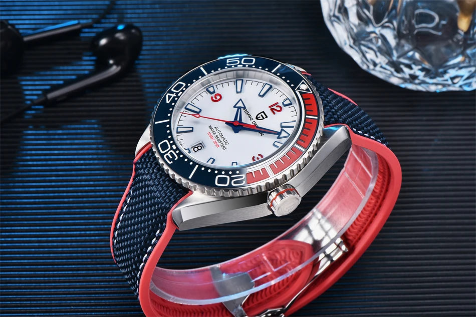 PAGANI DESIGN 42MM Japan movement Men Mechanical Watch 100M Waterproof Sapphire Crystal Ceramic Bezel Men Automatic Wristwatches