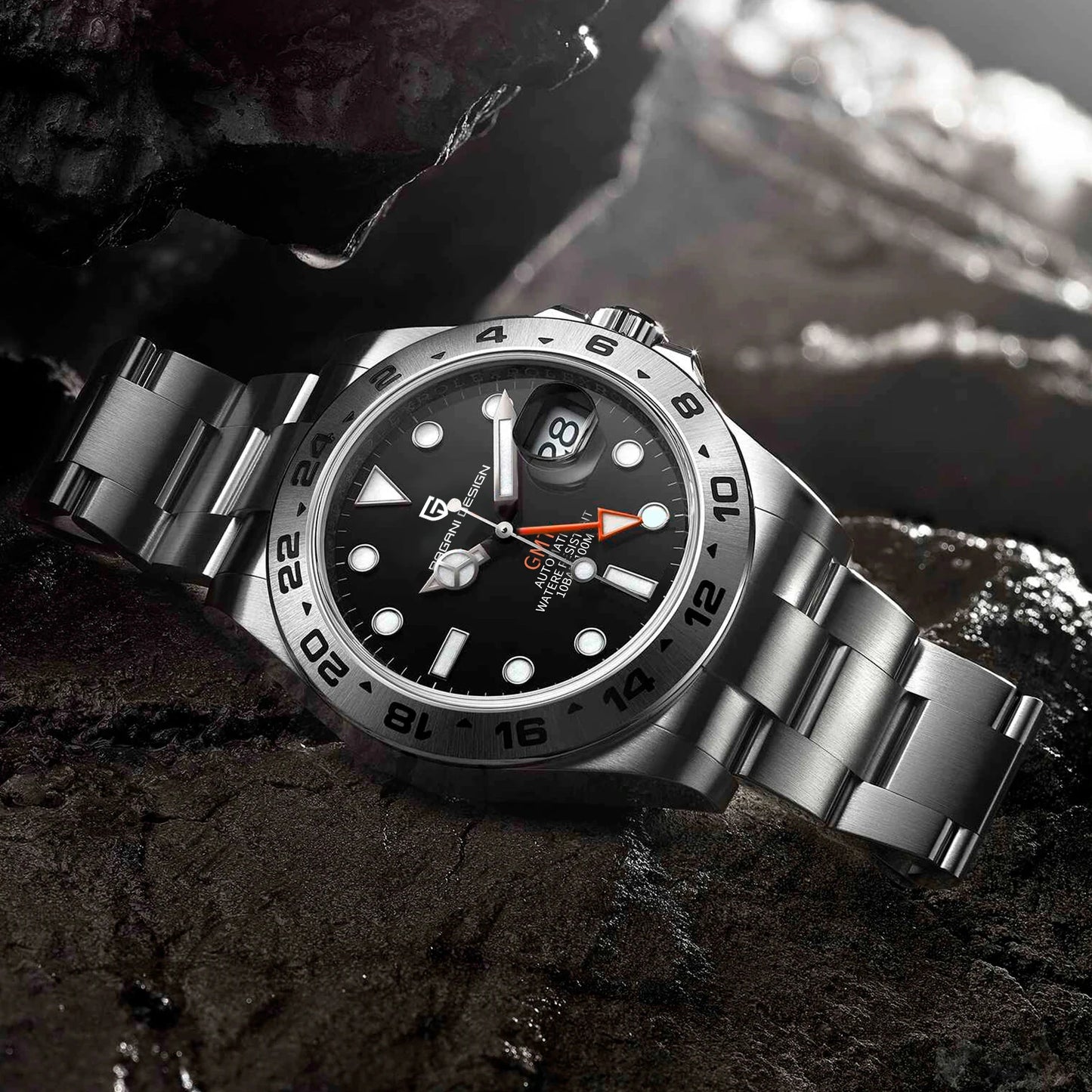 2024 PAGANI Design New Men's Automatic Mechanical Watches GMT Watch 42mm Sapphire Stainless Steel Waterproof Watch Reloj Hombre