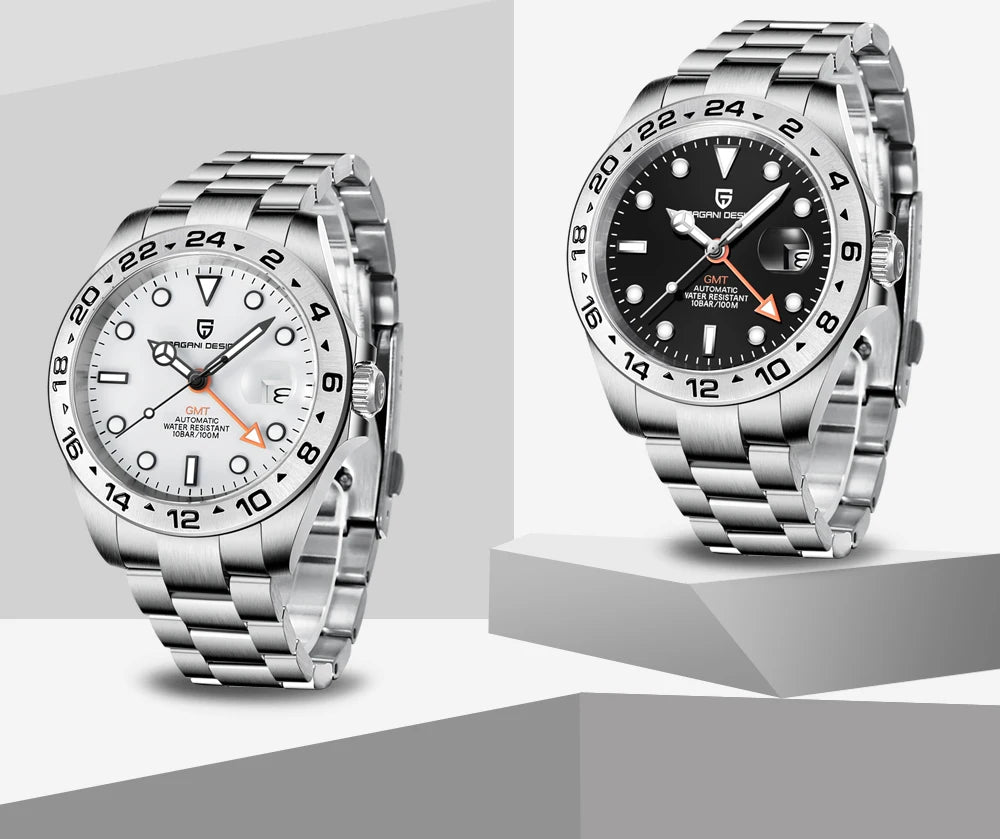 2024 PAGANI Design New Men's Automatic Mechanical Watches GMT Watch 42mm Sapphire Stainless Steel Waterproof Watch Reloj Hombre