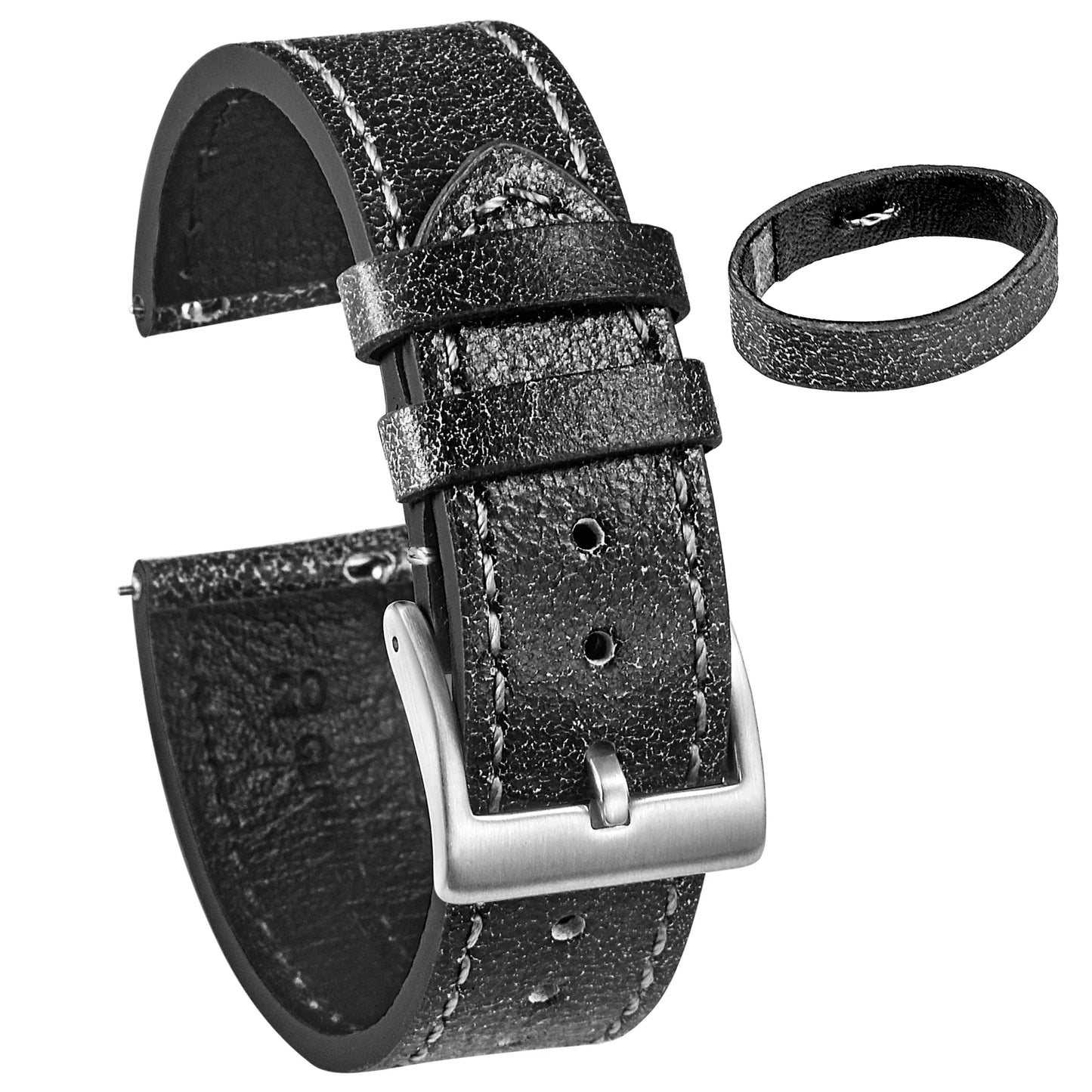 Hemsut Quick Release Leather Watch Bands Italian Mastrotto Brown Leather Watches Straps 18mm 20mm 22mm