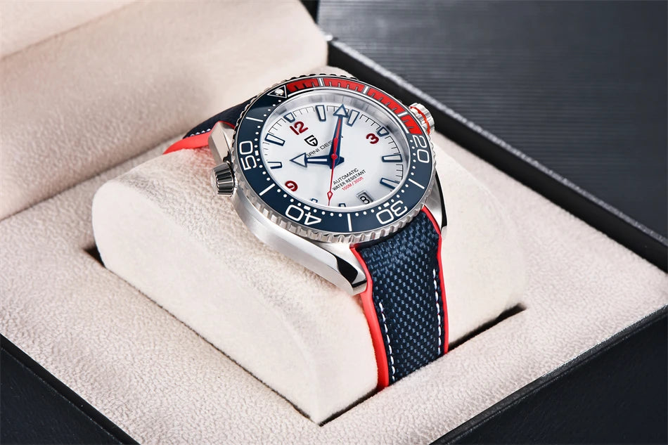 PAGANI DESIGN 42MM Japan movement Men Mechanical Watch 100M Waterproof Sapphire Crystal Ceramic Bezel Men Automatic Wristwatches