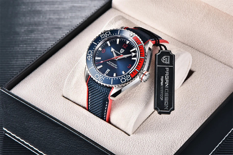 PAGANI DESIGN 42MM Japan movement Men Mechanical Watch 100M Waterproof Sapphire Crystal Ceramic Bezel Men Automatic Wristwatches