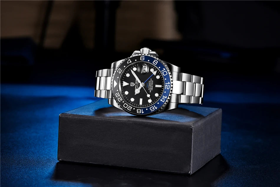 PAGANI DESIGN 2024 40MM New GMT Men Mechanical Watches NH34 AR Sapphire Automatic Watch 100M Waterproof Sports Watches for Men ﻿