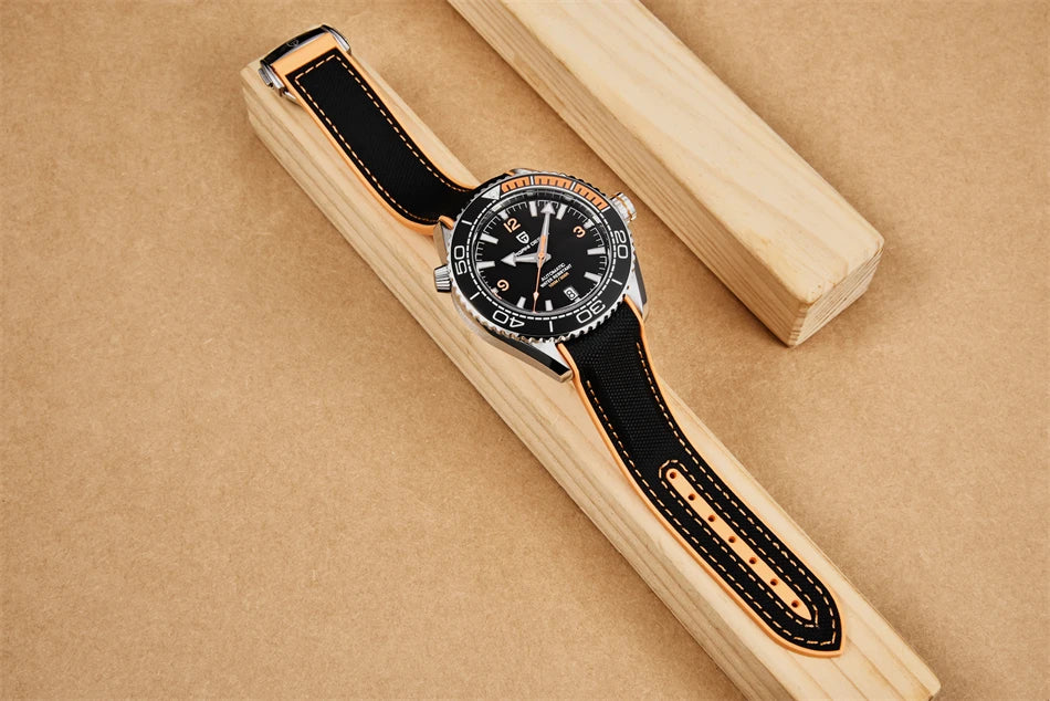 PAGANI DESIGN 42MM Japan movement Men Mechanical Watch 100M Waterproof Sapphire Crystal Ceramic Bezel Men Automatic Wristwatches