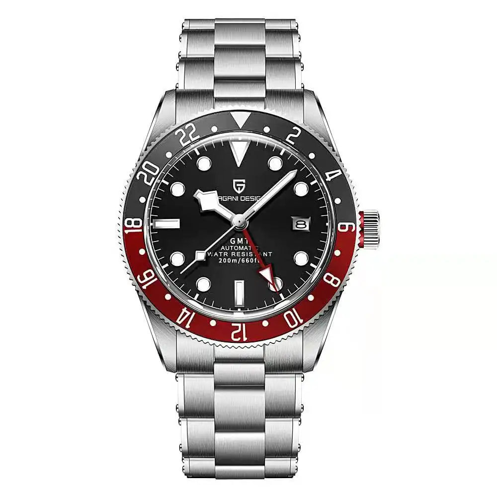 2025 New PAGANI DESIGN GMT Men's Watches Top Luxury Automatic Watch For Man Mechanical Wristwatches AR Sapphire Mirror Luminous