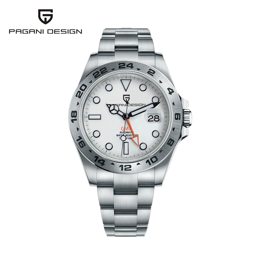 2024 PAGANI Design New Men's Automatic Mechanical Watches GMT Watch 42mm Sapphire Stainless Steel Waterproof Watch Reloj Hombre