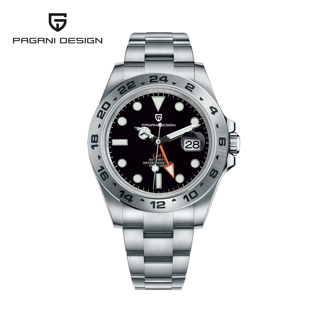 2024 PAGANI Design New Men's Automatic Mechanical Watches GMT Watch 42mm Sapphire Stainless Steel Waterproof Watch Reloj Hombre
