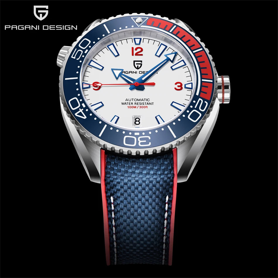 PAGANI DESIGN 42MM Japan movement Men Mechanical Watch 100M Waterproof Sapphire Crystal Ceramic Bezel Men Automatic Wristwatches