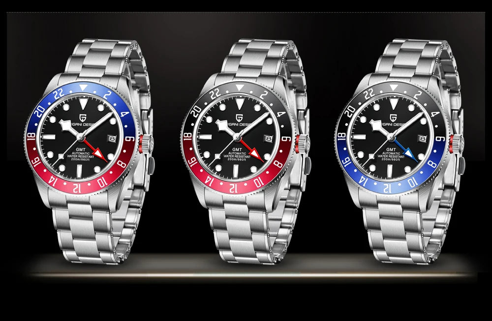 2025 New PAGANI DESIGN GMT Men's Watches Top Luxury Automatic Watch For Man Mechanical Wristwatches AR Sapphire Mirror Luminous