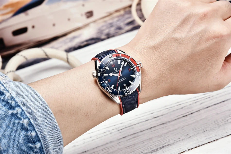 PAGANI DESIGN 42MM Japan movement Men Mechanical Watch 100M Waterproof Sapphire Crystal Ceramic Bezel Men Automatic Wristwatches