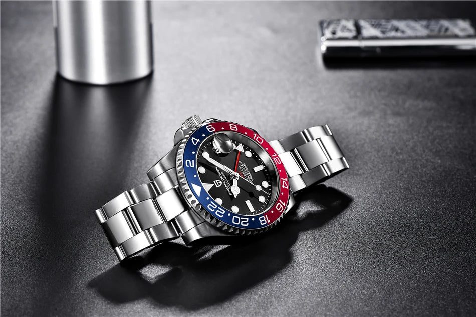PAGANI DESIGN Top Brand Men Mechanical Wristwatches Luxurys Ceramic Bezel GMT Watches Automatic 100m Waterproof Watch for Men