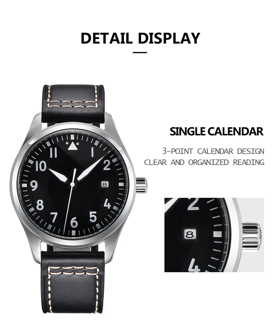 Men's Classic Black / Blue Dial Luminous Automatic Seagull or ST1612 2813 Sports Mechanical Watch AAA High Quality 40mm