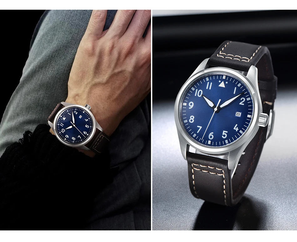 Men's Classic Black / Blue Dial Luminous Automatic Seagull or ST1612 2813 Sports Mechanical Watch AAA High Quality 40mm